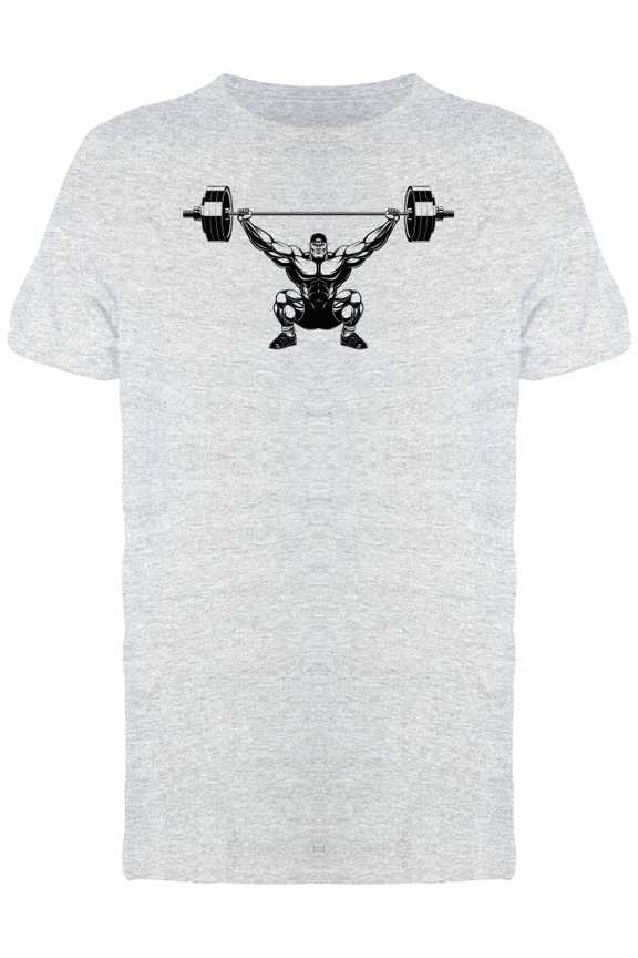 Bodybuilder Lifted Barbell T-Shirt Men -Image by Shutterstock, Male Large
