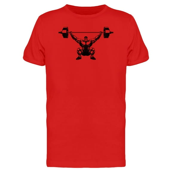 Bodybuilder Lifted Barbell T-Shirt Men -Image by Shutterstock, Male Small