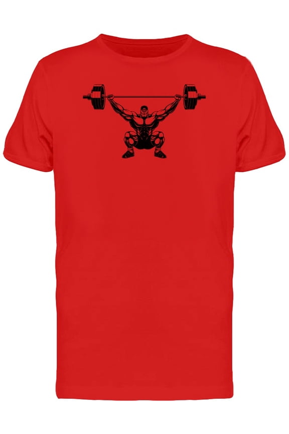 Bodybuilder Lifted Barbell T-Shirt Men -Image by Shutterstock, Male Small