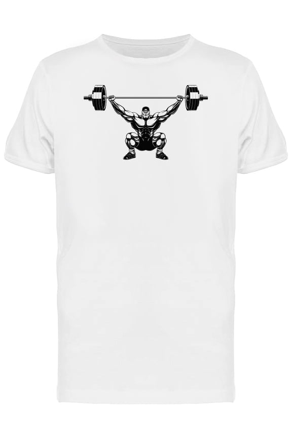 Bodybuilder Lifted Barbell T-Shirt Men -Image by Shutterstock, Male x-Large