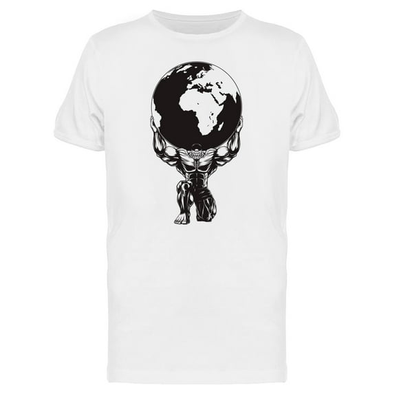 Bodybuilder Lifting Earth T-Shirt Men -Image by Shutterstock, Male 3X-Large