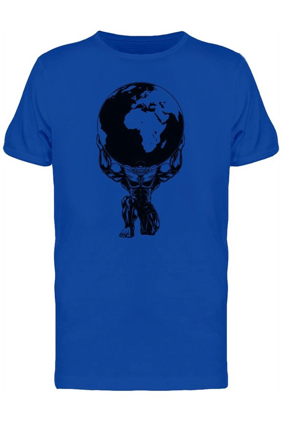 Bodybuilder Lifting Earth T-Shirt Men -Image by Shutterstock, Male Medium
