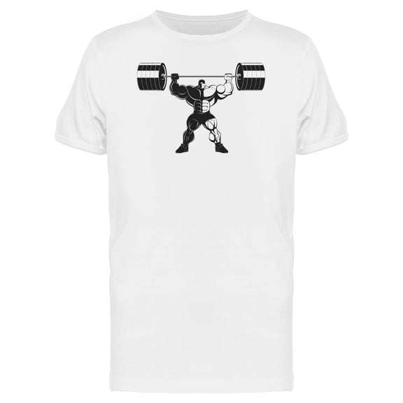 Bodybuilder Lifting Weights T-Shirt Men -Image by Shutterstock, Male Small
