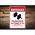 thumbnail image 1 of Bodybuilder Parking Novelty Sign, Metal Wall Decor - 10x14 inches, 1 of 4