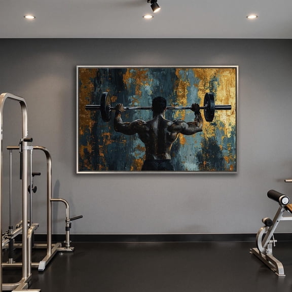 Bodybuilder Weightlifting Art, Gym Motivation Decor Home Decor, 12x18 UNFRAMED