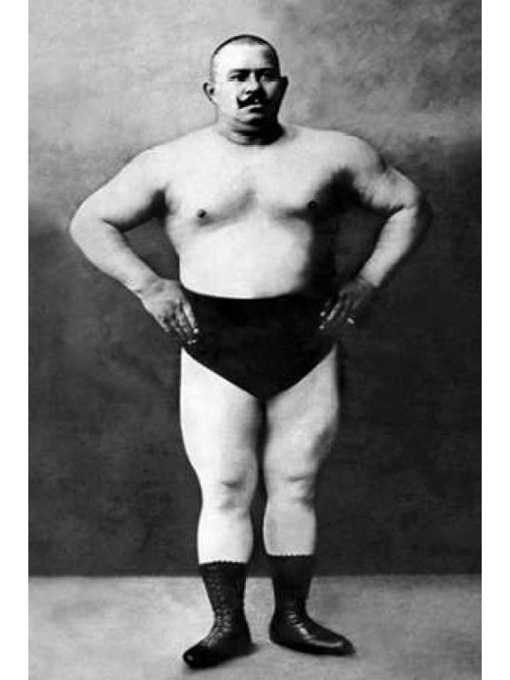 Bodybuilder in Hands on Hips Pose Canvas Art - Vintage Muscle Men (12 x 18)