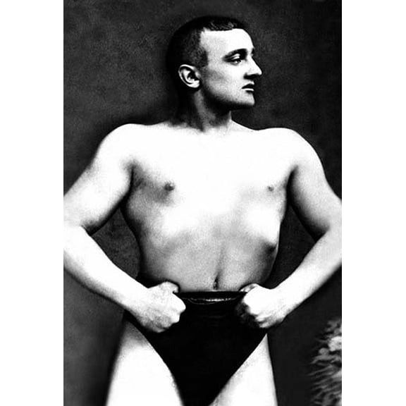 Bodybuilder with Thumbs Tucked in Belt Fine art canvas print (20" x 30")