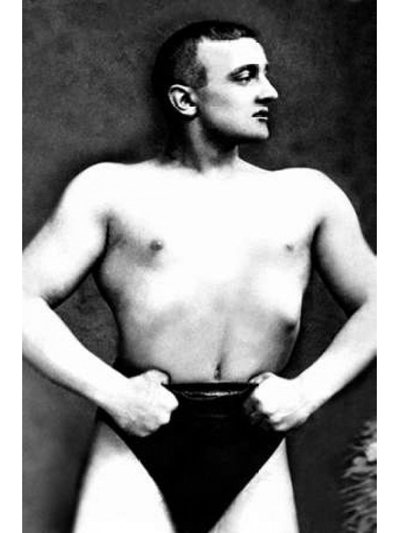 Bodybuilder with Thumbs Tucked in Belt Poster Print by Vintage Muscle Men (12 x 18)