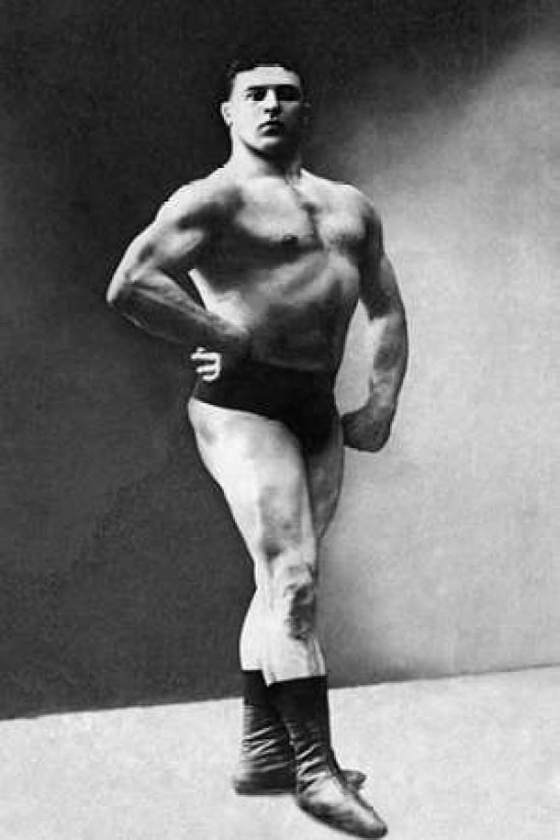 Bodybuilders Shadowed Front and Partial Right Profile Canvas Art - Vintage Muscle Men (24 x 36)