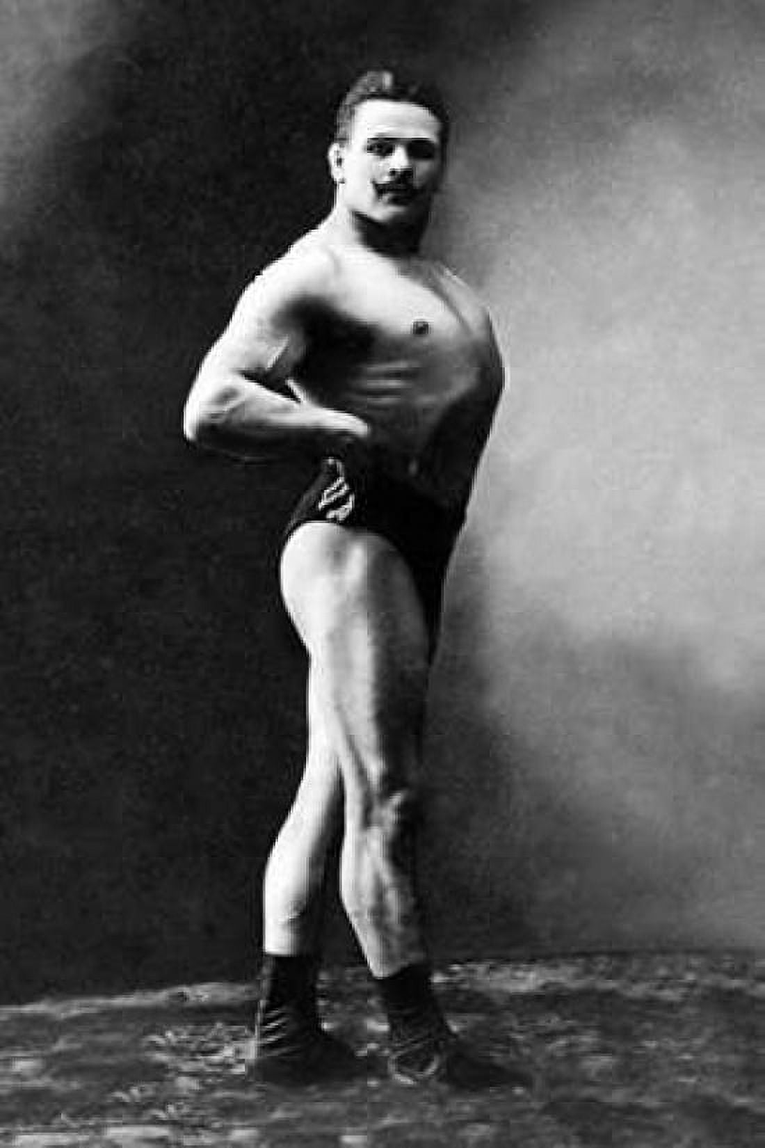 Bodybuilders Shadowed Front and Right Profile Canvas Art - Vintage Muscle Men (12 x 18)