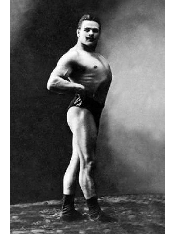 Bodybuilders Shadowed Front and Right Profile Poster Print by Vintage Muscle Men (12 x 18)