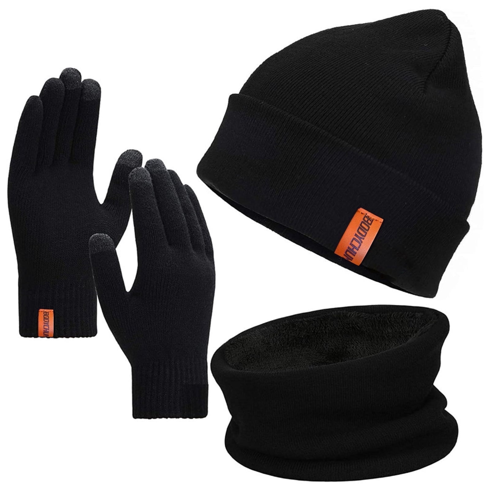 APTOCO 3 Pcs Knit Beanie Hat Scarf and Glove Set for Jamaica 