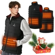 Bodychum Men's Heated Vest Electric Heating Vest USB Rechargeable Washable Heated Vest for Skiing, S Size