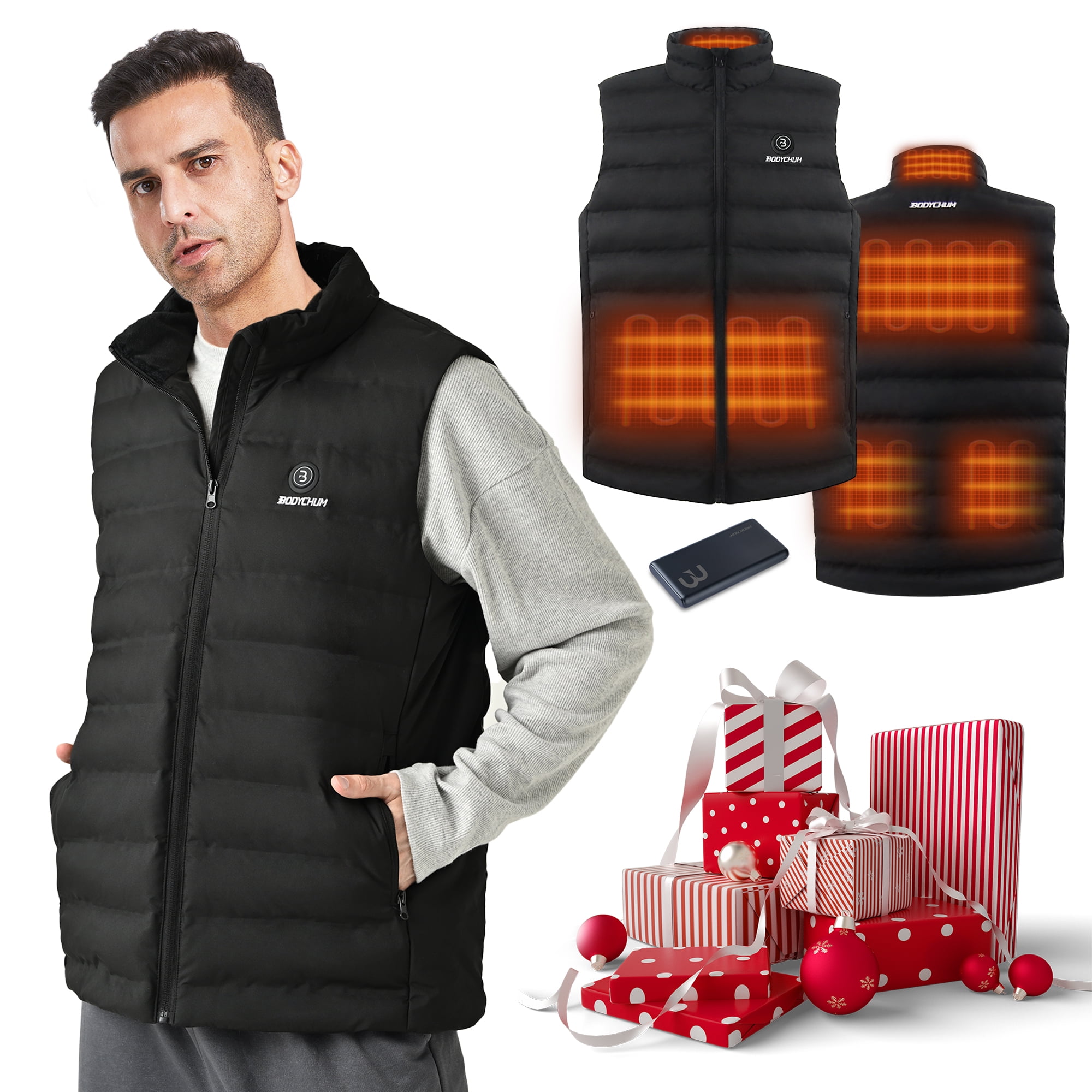 Bodychum Men's Heated Vest with Battery Pack, Heated Vest Men with 6