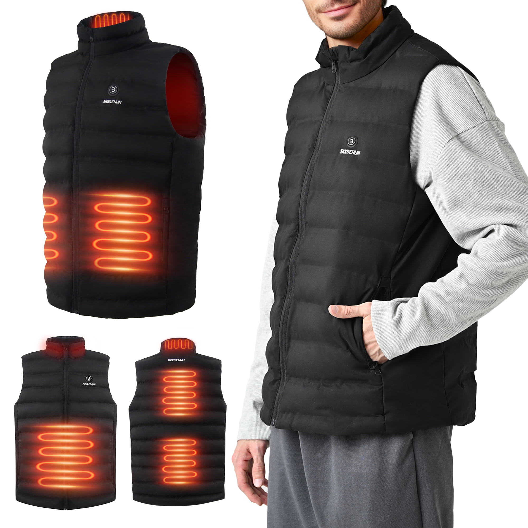 Bodychum Men's Heated Vest with Battery Pack, Heated Vest Men with 6 ...