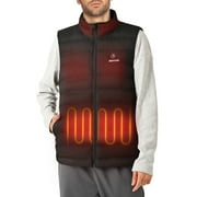 Bodychum Men's Heated Vest with Battery Pack, Washable Lightweight Heated Coat with 6 Heating Zones for Skiing, Black, S, New Year Gift