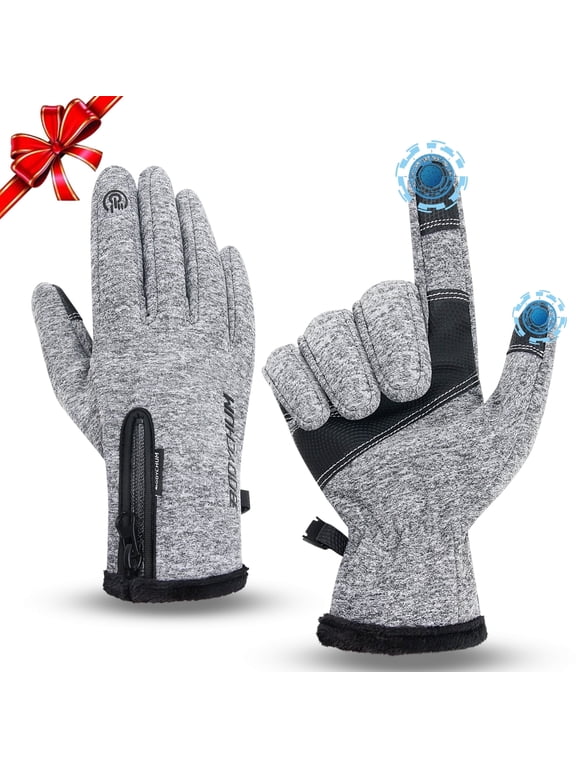 Winter Sports Gloves Warm for Men Women Non-Slip Windproof Thermal Touch Screen Mittens, Christmas Day Gifts for Him