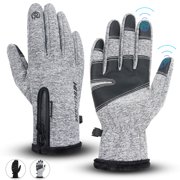Bodychum Winter Warm Gloves, Touchscreen Cold Weather Windproof Anti-Slip Sports Gloves for Running Skiing, Men Women, M