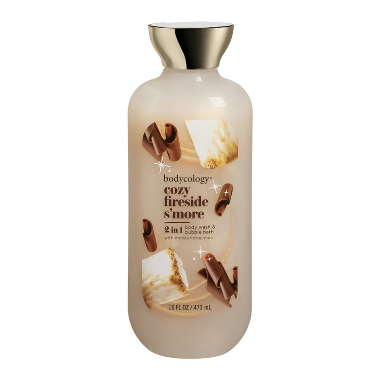 Bodycology 2 in 1 Body Wash & Bubble Bath, Cozy Fireside S'more,16