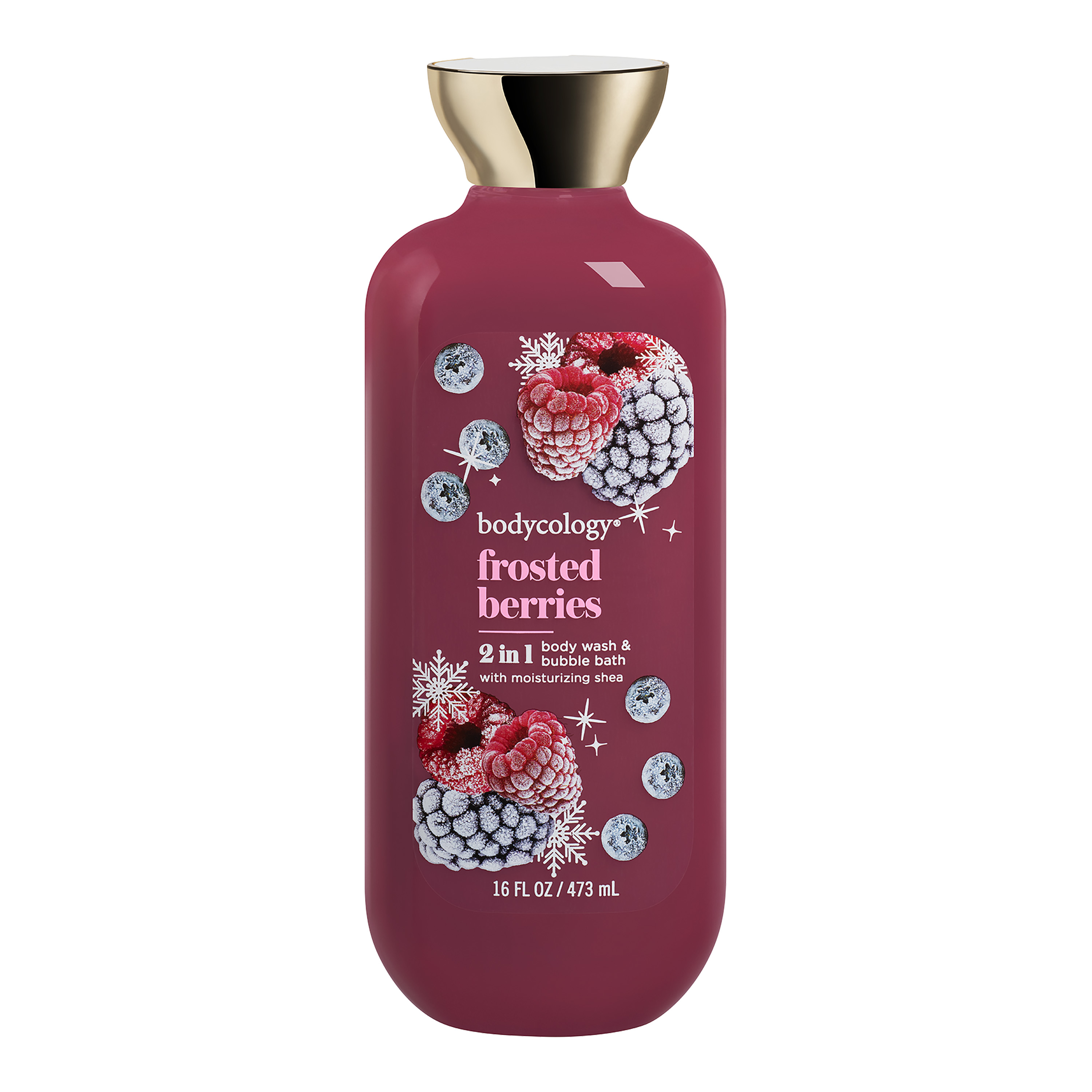 Bodycology Frosted Berries 2 In 1 Body Wash Bubble Bath 16 Oz 