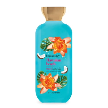 Bodycology 2 in 1 Body Wash & Bubble Bath, Hawaiian Beach,16 fl oz