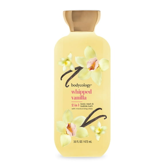 Bodycology 2 in 1 Body Wash & Bubble Bath, Whipped Vanilla,16 fl oz