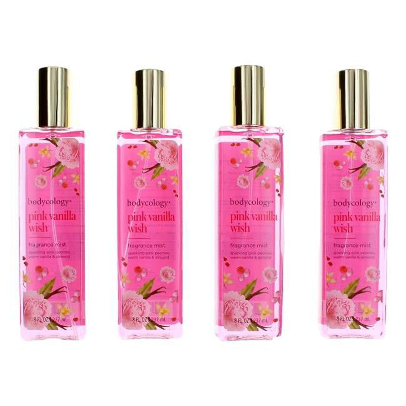Pink Vanilla Wish by Bodycology, 4 Pack 8 oz Fragrance Mist for Women