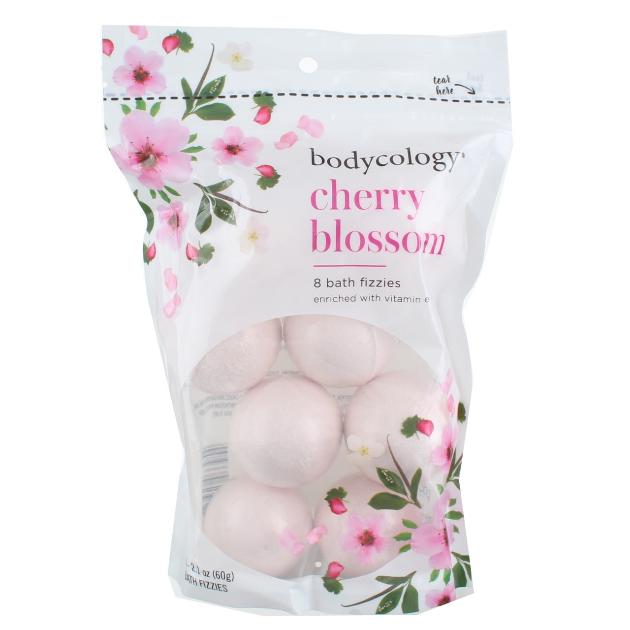 Bodycology Bath Fizzies Bath Soak Bath Balls, Cherry Blossom, 2.1 oz, 8 ct (Pack of 4)
