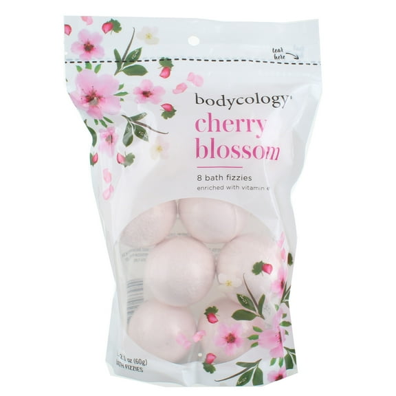 Bodycology Bath Fizzies Bath Soak Bath Balls, Cherry Blossom, 2.1 oz, 8 ct (Pack of 6)