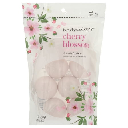 Bodycology Bath Fizzies Bath Soak Bath Balls, Cherry Blossom, 2.1 oz, 8 ct