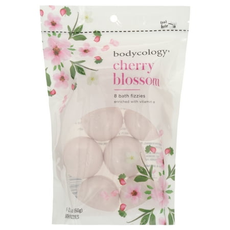 Bodycology Bath Fizzies Bath Soak Bath Balls, Cherry Blossom, 2.1 oz, 8 ct