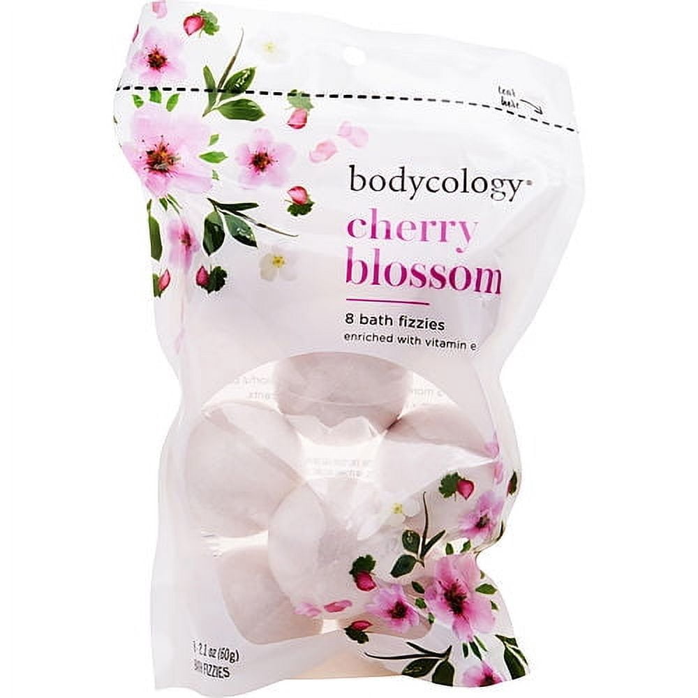 Bodycology Bath Fizzies Bath Soak Bath Balls, Cherry Blossom, 2.1 oz, 8 ct