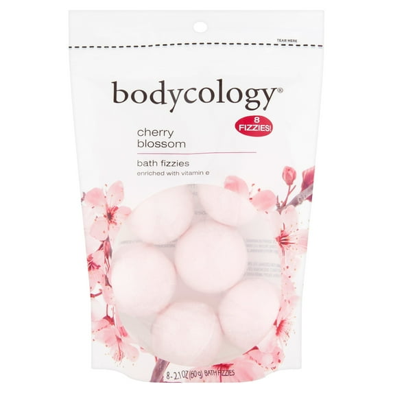Bodycology Cherry Blossom Bath Fizzies with Vitamin E, 8 Count, 2.1 oz each - 2 Pack