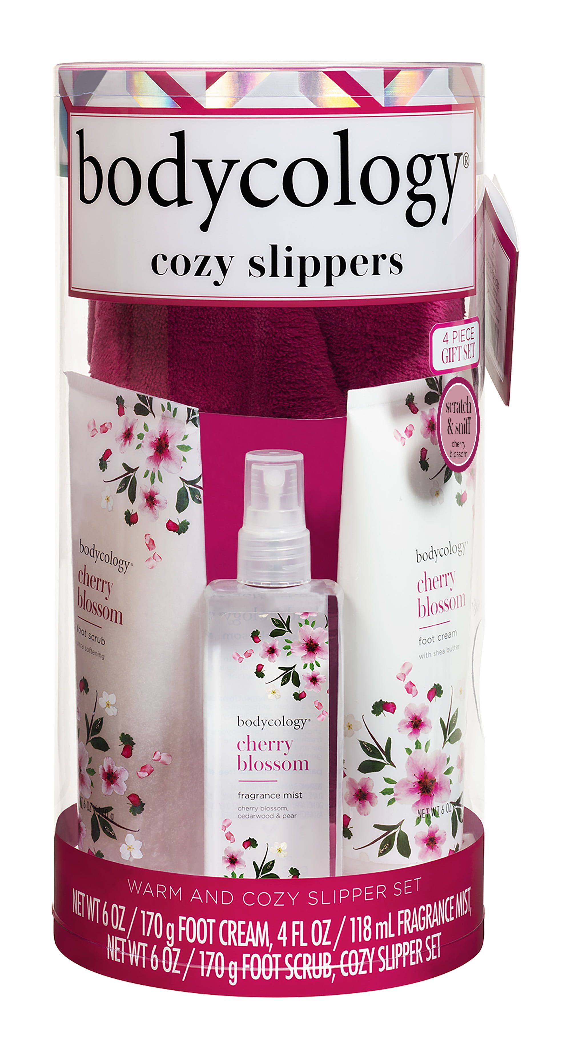 Bodycology Cherry Blossom Cozy Slippers Gift Set