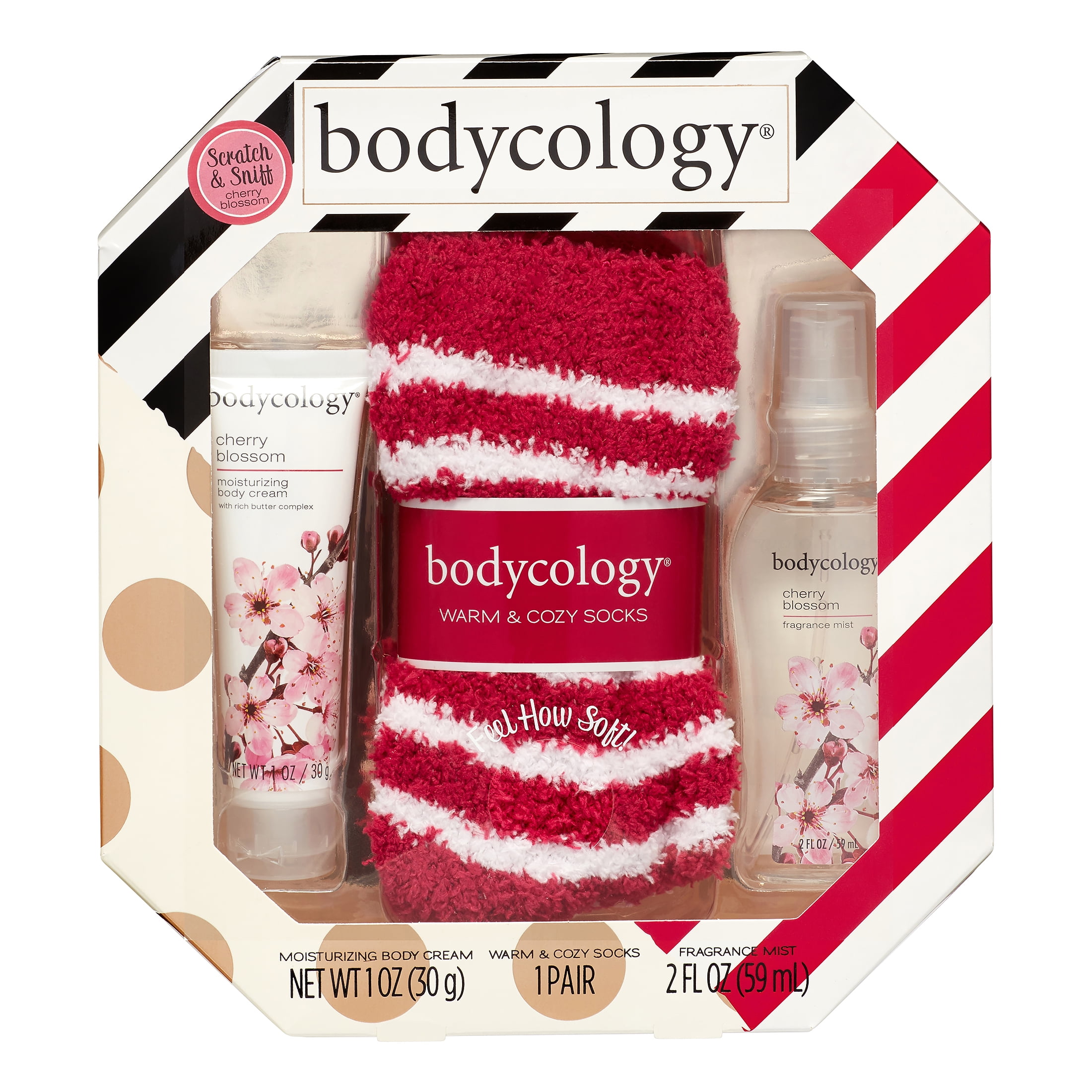  Bodycology warm & cozy sock set - Cherry Blossom : Beauty &  Personal Care