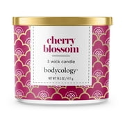 Bodycology Cherry Blossom Scented 3-Wick Soy Candle, 14.5 oz