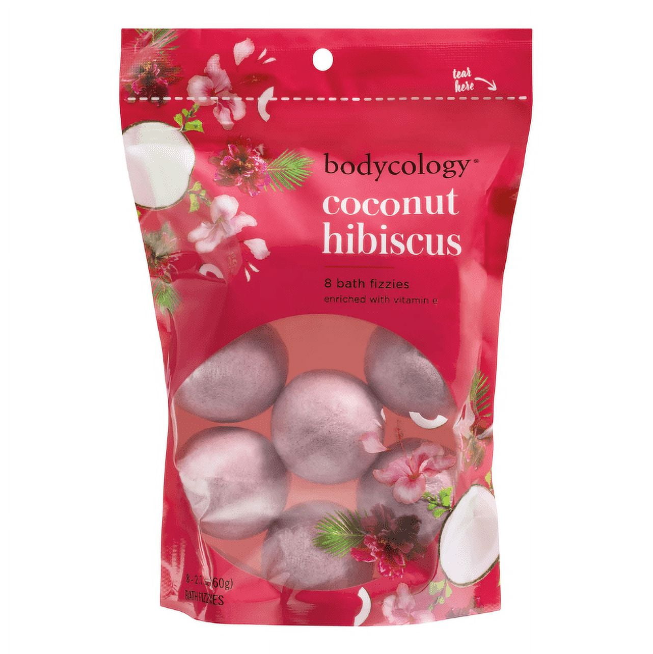 Bodycology Coconut Hibiscus, 8 x 2.1 oz Bath Bomb