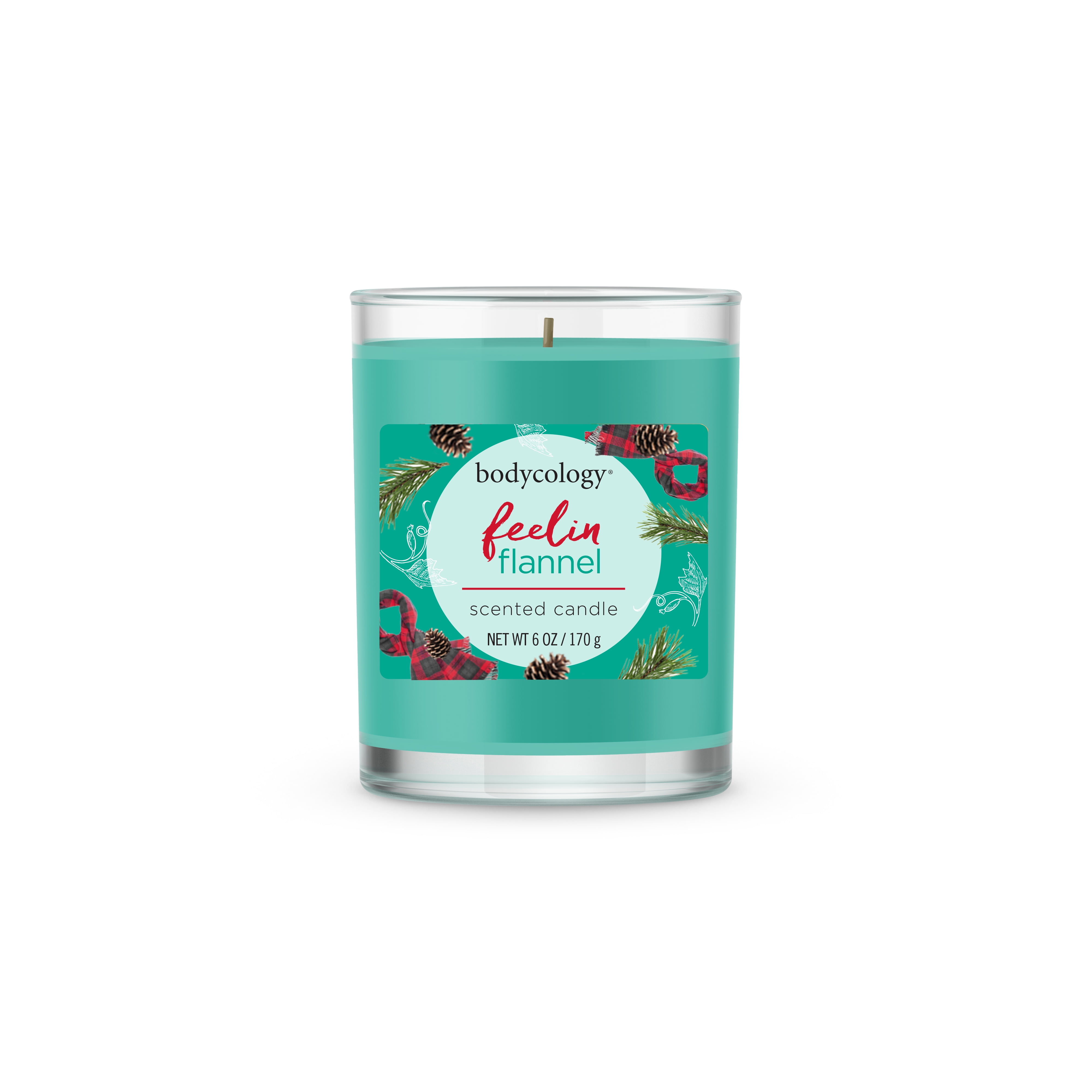 Bodycology Feelin' Flannel Scented Single Wick Soy Candle, 6 oz