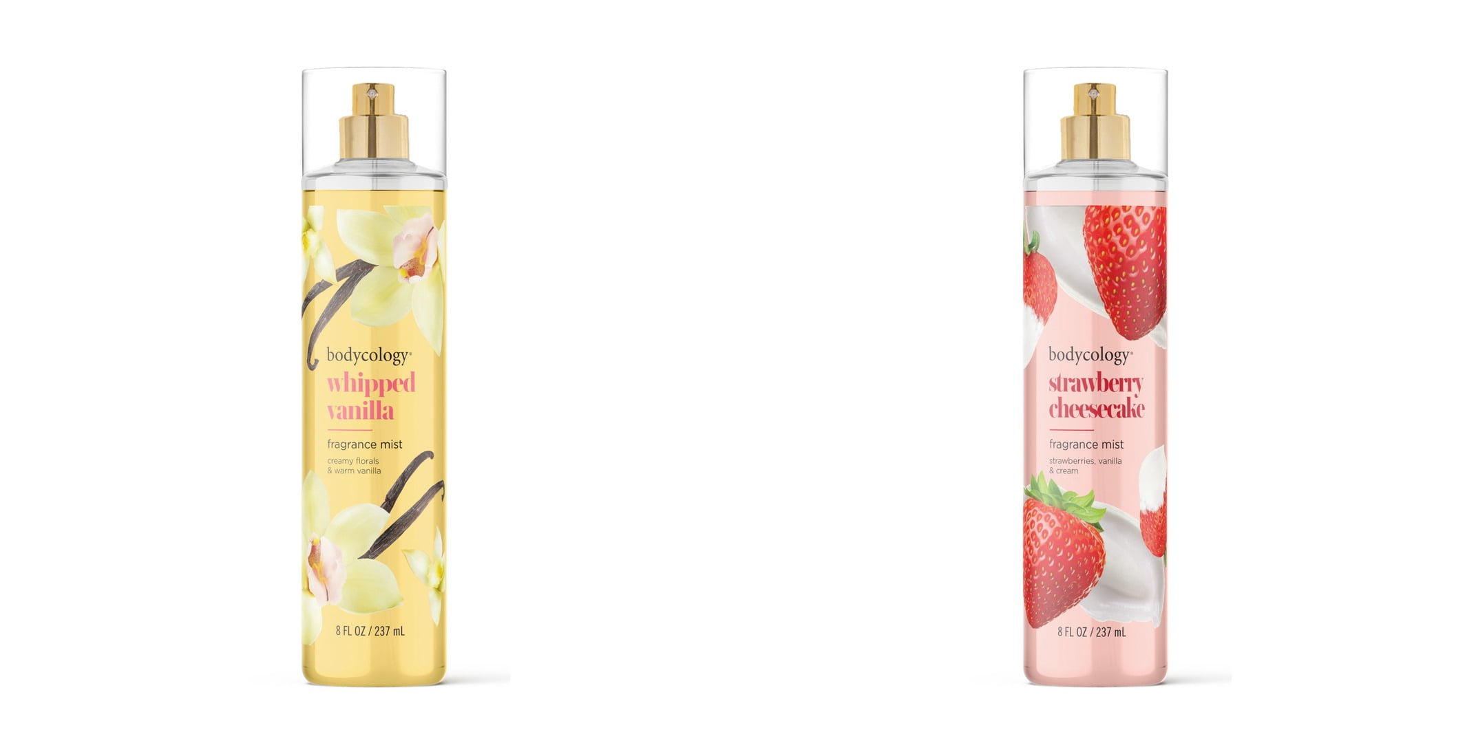 Bodycology Fragrance Body Mist, Whipped Vanilla & Bodycology Fragrance Body Mist, Strawberry Cheesecake Bundle