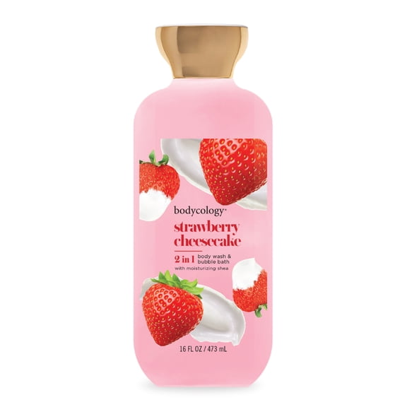 Bodycology Strawberry Cheesecake 2-in-1 Body Wash & Bubble Bath, 16 fl oz