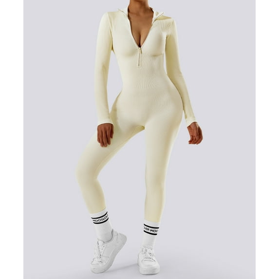 Bodycon Jumpsuit for Women‘s Clothing Casual Fitness Rompers Zipper Autumn Winter 2024 New Bodysuits Activity Streetwear Women (TT-SJWC2006AP,M)