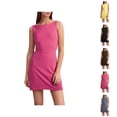thumbnail image 1 of Bodycon Mini Dress for Women Summer Sleeveless Boat Neck Party Club Dress Casual Office Dresses, 1 of 8