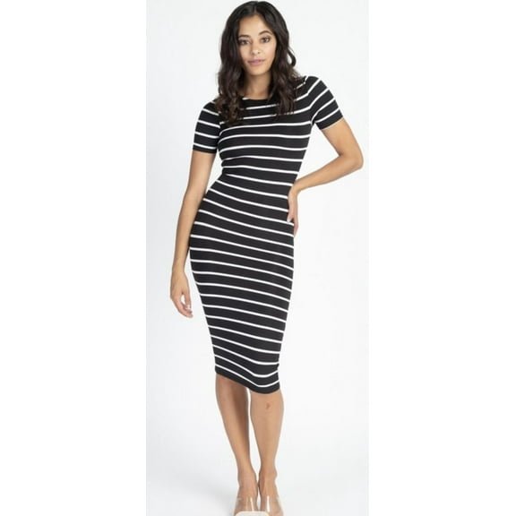 Bodycon Stripe Black Dress