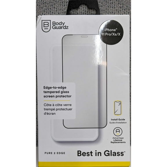 Bodyguardz Pure 2 Edge Tempered Glass Screen Protector - iPhone 11 PRO/ Xs/X