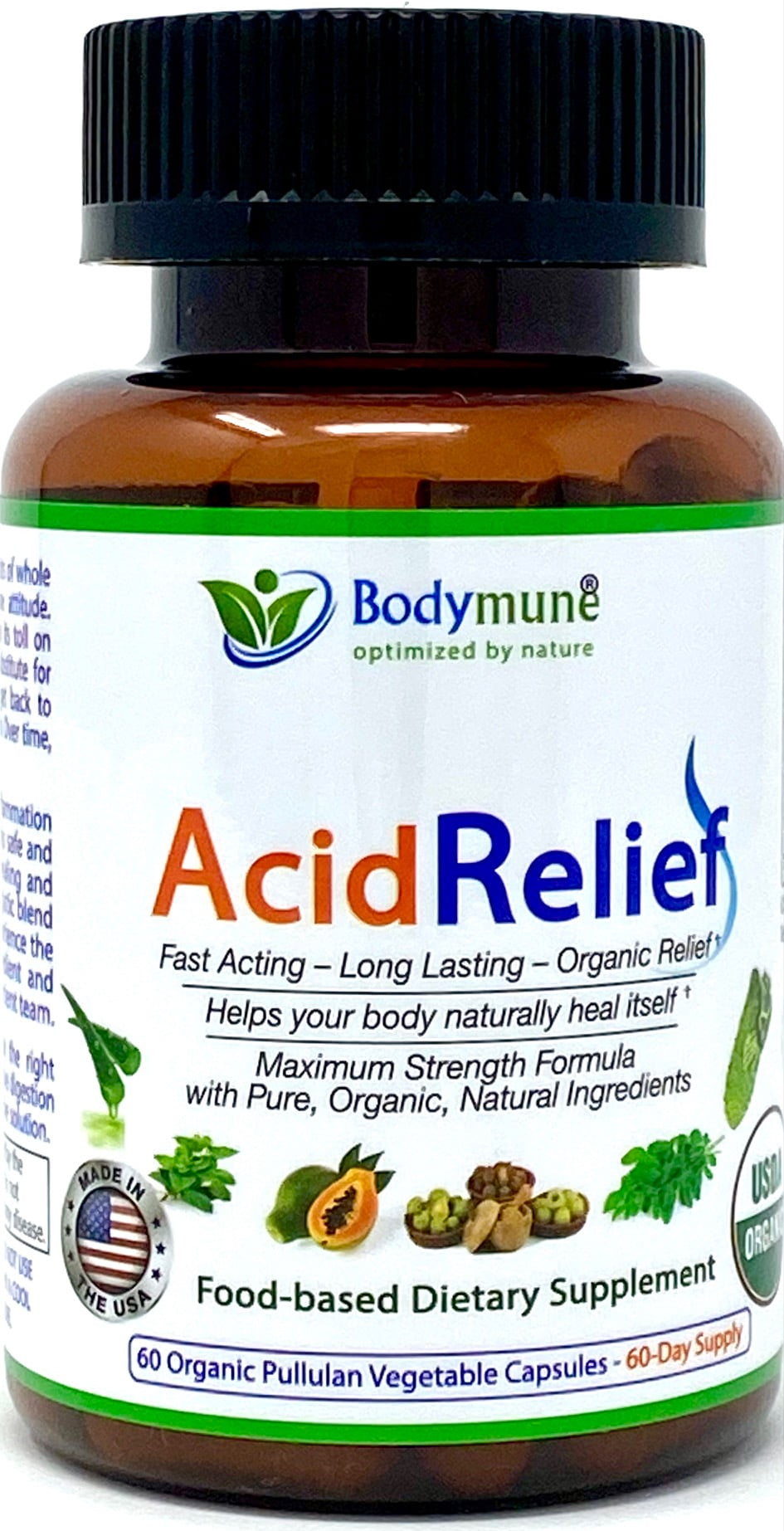 Bodymune AcidRelief AllNatural USDA Organic Acid Relief Supplement