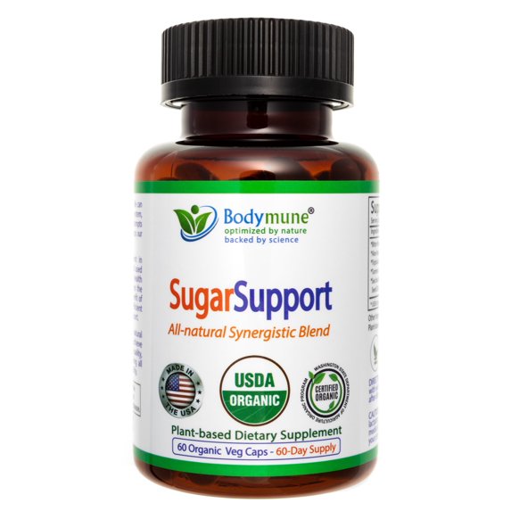 Bodymune USDA Organic Blood Sugar Blend | Supports Normal Blood Sugar Levels* | with Bitter Melon, Moringa, Papaya & Turmeric Extracts| 60-Day Supply | Vegan, Non-GMO, Gluten-Free | USA-Made