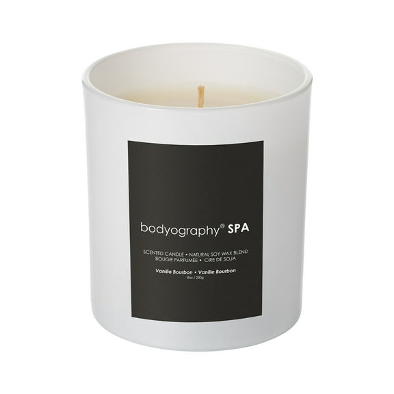 Bodyography Spa Scented Candle, Luxury Candles, Vanilla Bourbon, 8 oz