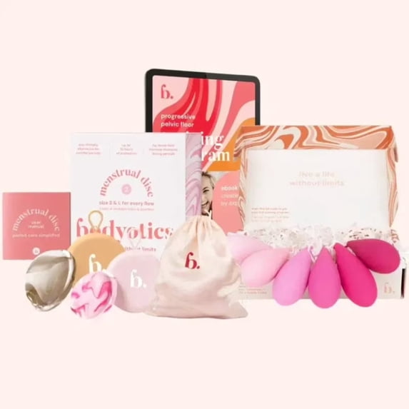 Bodyotics Kegel Weights 6pcs Set Reusable Menstrual Disc Beige Pink Pelvic Floor Training Kit