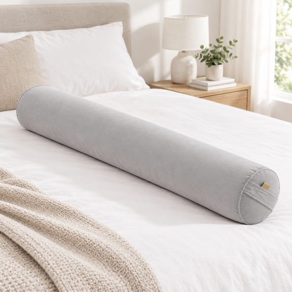 Bodyow For Adults Long Round Big Cylindrical Large Full Bolsterows Side Sleepers (gray 59"*7.87")