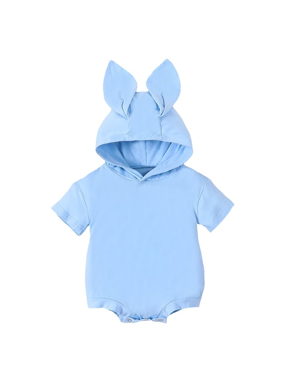 Bodysuit Girl Boys Bunny Outfit My First Easter Outfits Infant Ribbed Bodysuit Romper With Long Bunny Ear Hat Fashion Romper Leisure Dailywear